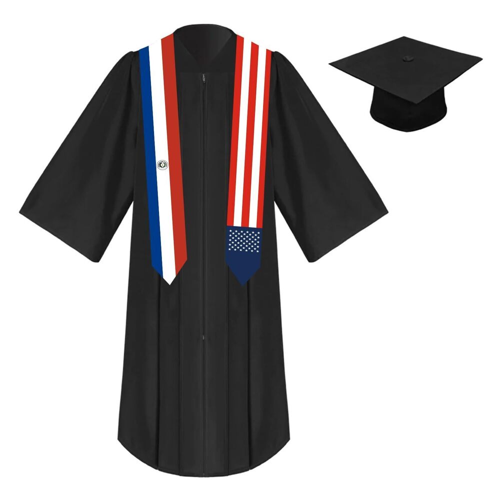 7500 2025 Unisex St 72 Inch Paraguay Flag and USA Flag Mixed Graduation